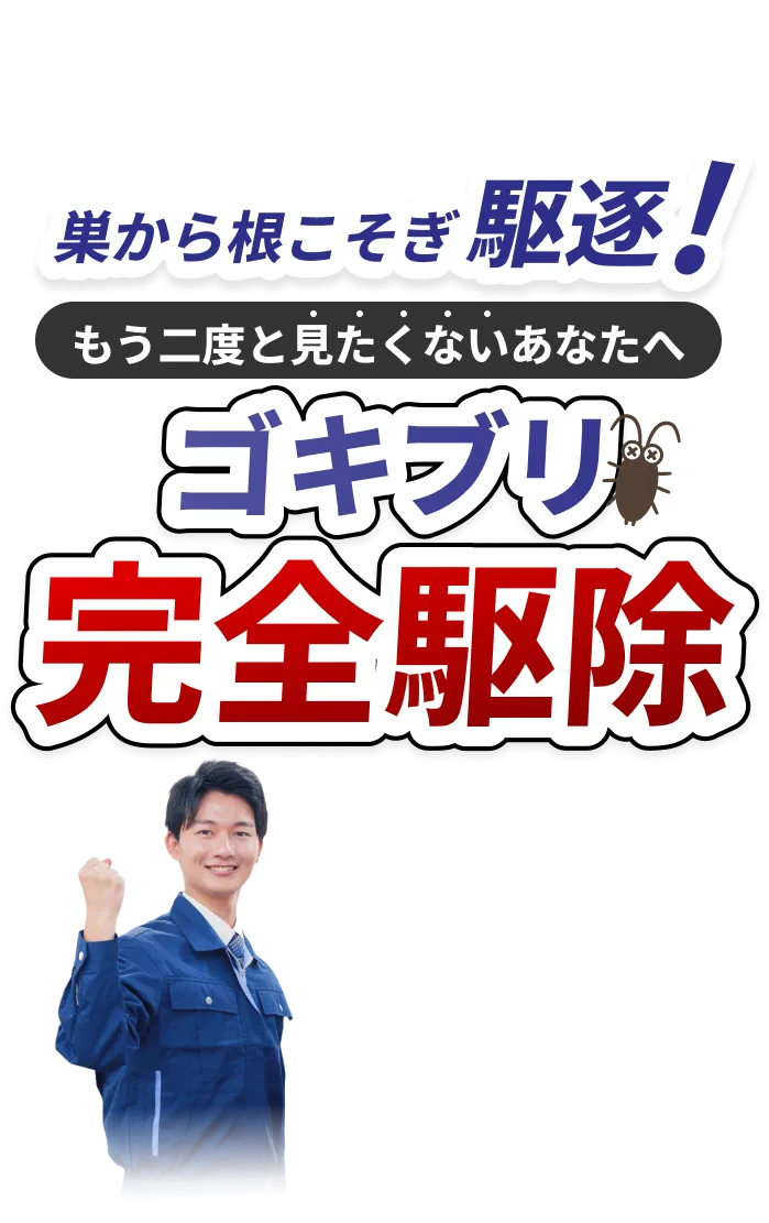 最短15分で迅速に対応、24時間受付中、もう二度と見たくないあなたへゴキブリ完全駆除
